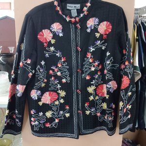 Indigo Moon embroidered jacket.